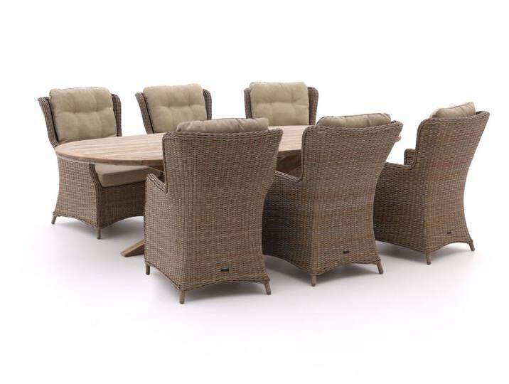 Intenso Milano/ROUGH-Y Ellips 280 cm Gartentisch Lounge-Set 7-teilig von Keessmit Gartenmöbel