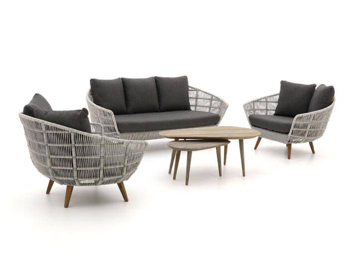 Intenso Stila/ROUGH-K Sessel-Sofa Lounge-Set 5-teilig von Keessmit Gartenmöbel
