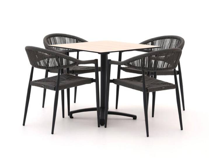 Manifesto Belpasso/Canzo 80 cm Gartenmöbel-Set 5-teilig stapelbar klappbar von Keessmit Gartenmöbel