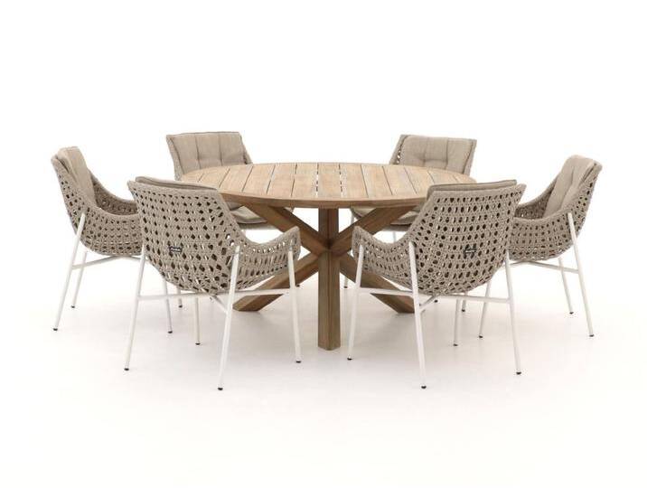 Manifesto Novara/ROUGH-Y ø150 cm Gartenmöbel-Set 7-teilig von Keessmit Gartenmöbel
