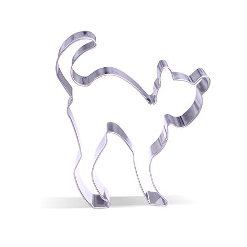 10,7 cm Erschrockene Katze Ausstechform - Edelstahl von Keewah