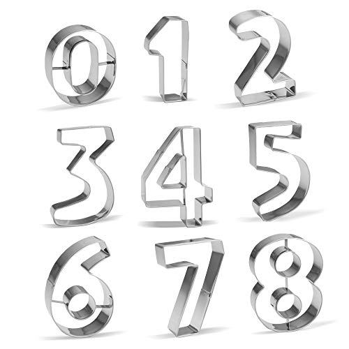Ausstechformen-Set, Zahlen, von 0 bis 8-9 Teilen, Edelstahl Ausstechformen-Set, Zahlen, von 0 bis 8-9 Teilen, Edelstahl von Keewah
