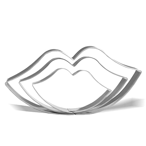 Lips Kiss Ausstechformen-Set, 14,5 cm, 11,7 cm, 8,4 cm, 3-teilig, Edelstahl von Keewah