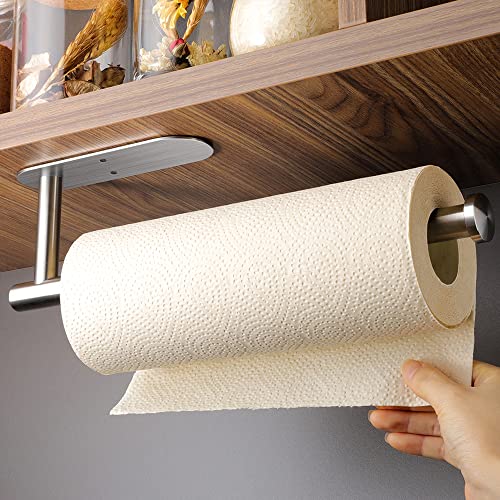 KEGII Küchenrollenhalter ohne Bohren - Papierrollenhalter Selbstklebend Praktisch Rollenhalter unter dem Schrank, Edelstahl von Kegii