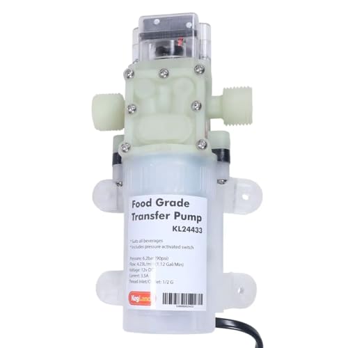 Kegland Super Sucker – Siphonpumpe (1/2'"BSP) – inklusive Netzteil - selbstansaugende Pumpe für Getränke max. 60°C Homebrewer von Kegland