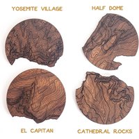 El Capitan - Yosemite National Park Untersetzer, Ornament Oder Kühlschrankmagnet Aus Holz | 100% Echte Schwarznuss Pappel Handgemacht in Georgien von KegsCode