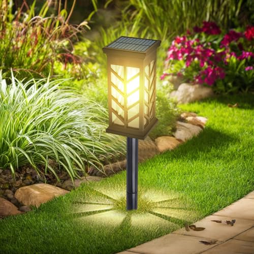 1 Stück Solarleuchten für Außen Garten,Solarleuchten für Außen mit Warmweiß LED,Gartenbeleuchtung Solar IP65 Wasserdicht Boden Solarlampen,Solarlampen für Außen Garten Rasen Auffahrt Gehweg Patio (01) von Keho Keho Kehongdun