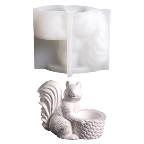 3D Silikonform Eichhörnchen,Kerzenformen Zum Gießen Eichhörnchen mit Lagerfunktion,Gipsform Zum Gießen Eichhörnchen,Lebensechte Große Tier Silikonformen für Harzguss Bastelarbeiten,Desktop Dekor (01) von Keho Keho Kehongdun