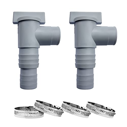 Absperrhahn für Pools mit 32mm Schlauchanschluss mit 2 Schlauchklemmen Schlauchadapter,für oberirdische Pool Wartung/Absperrventil Schlauchanschluss,Ersatz Dual Split Schlauch Plunger Ventil Poolteil von Keho Keho Kehongdun