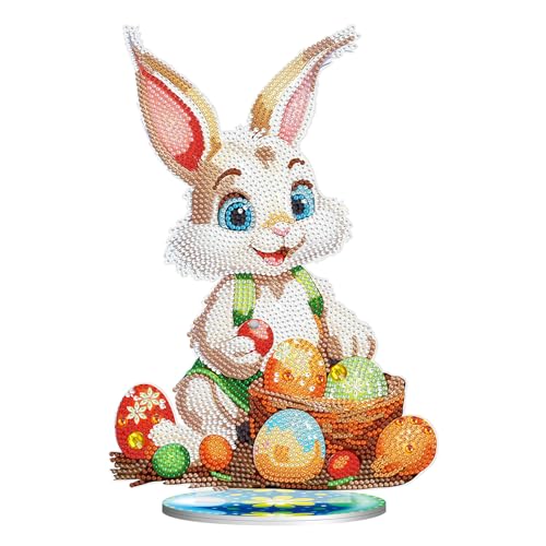 DIY Diamond Painting Ostern Deko,5D Ostern Malerei Kaninchen Tischdeko,Handarbeit Diamant Painting Hase Art Ornamente Easter Decoration,Diamant Malerei Frühling Ornamente Festliches Geschenk Ostern von Keho Keho Kehongdun