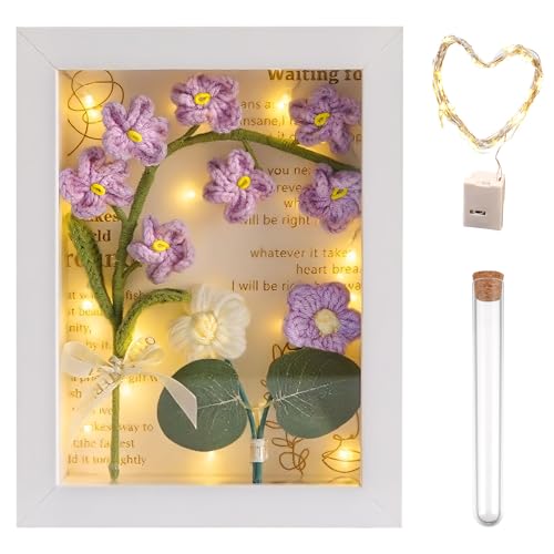 Dankeschön Geschenke für Frauen und Tag des Lehrers,Hochzeitsgeschenke für Brautpaare,Hochzeitsgeschenk Geld Set mit Getrocknete Blumen Holzbox Kunststoff Reagenzglas Lichterketten (01) von Keho Keho Kehongdun