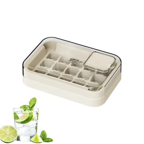 Eiswürfelbehälter mit Deckel und Behälter BPA Frei,15 Stück Eiswürfel,Einfaches Drücken,um das Eis zu Lösen,Ice Cube Tray Eiswürfelform für Gefrierschrank mit Behälter,Tee und Kaffee,Bar Zubehör (02) von Keho Keho Kehongdun