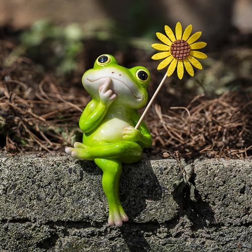 Gartenteich Deko Frösche Figur aus Harz Gartendeko Figuren,Niedlichen Hängende Frösche Miniteich für Teichschale Miniteich Terrassenteich Zinkwannen Pflanzschale Garten Terrasse Teiche Deko (18) von Keho Keho Kehongdun
