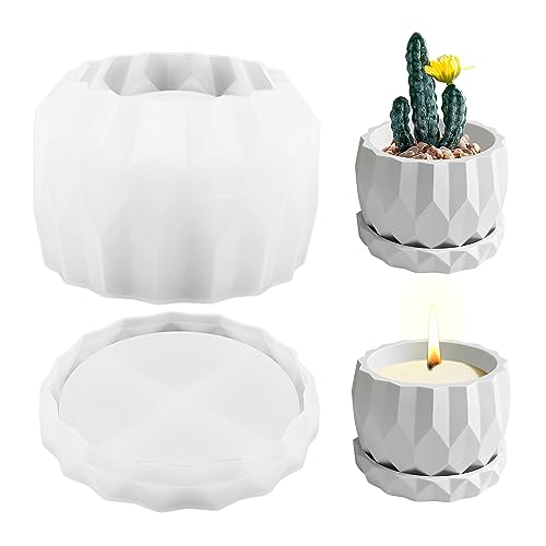 Kerzenform Silikon,Silikonform Kerzenhalter mit Deckel,Beton Gießform Silikonform Blumentöpfe,Zylinder Kerzenständer Gestreifte für Candle Holder,DIY Harzguss,Duftkerzen,Seifen,Schmuck Behälterform von Keho Keho Kehongdun