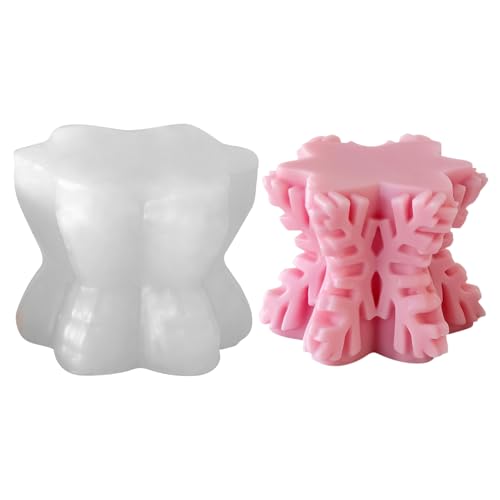 Kerzenform Silikon Weihnachten,3D Schneeflocke Kerzenformen zum Gießen Silikon Schneeflocke Kerzenform Silikonform Kerzengießform Kerzen Candle Mold Kerzen Formen für Handwerk Ornamente (04) von Keho Keho Kehongdun