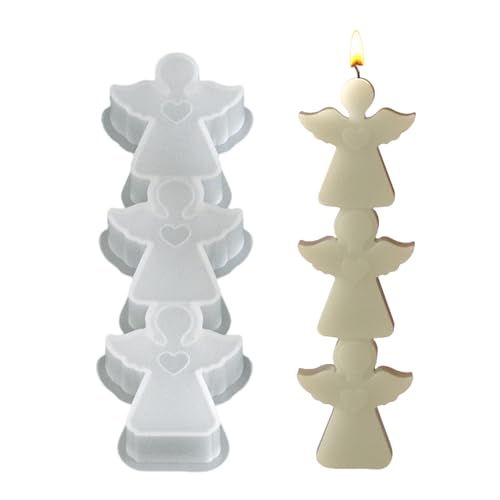 Kerzenform Silikon Weihnachten,3D Silikonformen Gießformen Winter,DIY Silikonform Weihnachtens Silikonformen Gips Zum Gießen Gießform Silikon Gießformen Weihnachten für Kerzen Gips (Engel) von Keho Keho Kehongdun