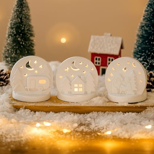 Kerzenhalter Weihnachten,Silikonform Weihnachtsbaum Jesus mit Silikonform Kerzenhalter,Silikonformen Einschieber,Weihnachtskerzenform in Hausform,Weihnachten Silikonformen für Basteln aus Gips (05) von Keho Keho Kehongdun