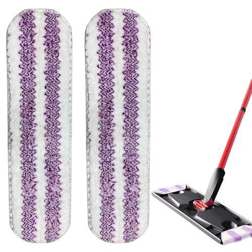 Mikrofaser Wischtücher Ersatz,2 Stück Bodenwischer Ersatzbezug für Vileda H2prO/O-Cedar H2prO Flachmopp Ersatzteile,Waschbare Wiederverwendbare Wischpads,Langlebiger Wisch Mopp für alle Hartböden (01) von Keho Keho Kehongdun