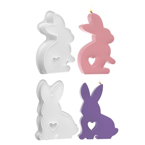 Silikonform Ostern,3D Osterhase Silikonformen Gießformen,Liebe Herz Ostern Kaninchen Backform Silikonformen,Rayher Giessformen Hasenform,Silikonform zum Gießen Ostern Hase Silikonform Kerzenhalter von Keho Keho Kehongdun