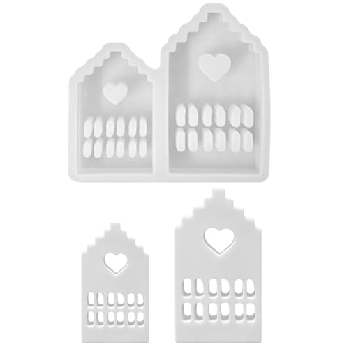 Silikonformen Gießformen Häuser Kerzenformen,Silikonform Haus mit 12 Fenster,Kerzenformen zum Gießen Kerzenform Ostern Epoxidharz Haus,Beton Gießform Häuser Silikonform für Kerzen,Seife,Gips,Handwerk von Keho Keho Kehongdun