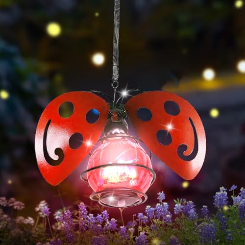 Solarlampen für Außen Hängend,4 LED Solargartenlichter,Kreative Kleine Skulptur Lichter Langlebig Wasserdicht,IP55 Solar Gartendeko mit LED Licht für Hof Terrasse Gehweg Dekoration (Käfer) von Keho Keho Kehongdun