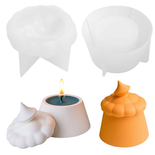 Wolken Kerzenglas Formen mit Deckel,Silikonform Kerzenhalter Harz Kerzenbecher Silikon für DIY Kerzen Deko,DIY Handwerk Home Dekor,Gießform Silikonform Dose Epoxidharz Form Aufbewahrungsbox (01) von Keho Keho Kehongdun