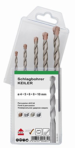 KEIL Schlagbohrersortiment KEILER 5-teilig, Ø 4,0 / 5,0 / 6,0 / 8,0 / 10,0 mm, in Multipack, 150 350 410 von Keil