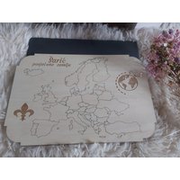 Europakarte, Holz-Europa-Karte, 3D-Europakarte, Wandkunst, Bereiste Länder Zum Aufkleben, Personalisierte Holzkarte, Geschenk, Individuell von KeilArts