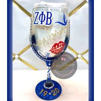 Zeta Phi Beta Inspirierter Sorority Stemed Wine Cup Von Keila von KeilasCreationsStore