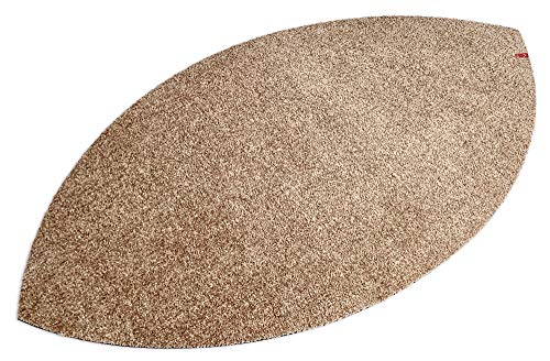 Keilbach 44353, blattförmige Fußmatte leaf.sand, maschinenwaschbar, 145 x 85 cm, nur 9 mm dick, hochwertiger Flor, Braun, One Size von KEILBACH