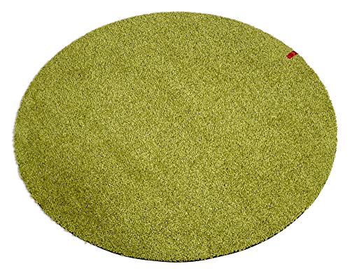 Keilbach 44360, runde Fußmatte point.green, maschinenwaschbar, Durchmesser 85 cm, nur 9 mm dick, hochwertiger Flor, Grün, One Size von KEILBACH