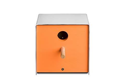 Keilbach 63106, Nistkasten twitter.orange, lackiertes Holz/Edelstahl, Focus Open Silber 2011, German Design Award 2012, oragen, One Size von KEILBACH