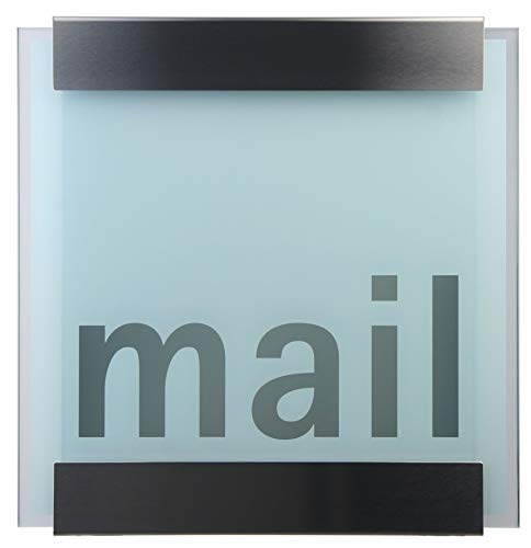 Keilbach, Briefkasten glasnost.glass.mail, Edelstahl/bedrucktes Sicherheitsglas, hochwertige Verarbeitung, Klassiker seit 2000, Design Award: FORM 2001 von KEILBACH