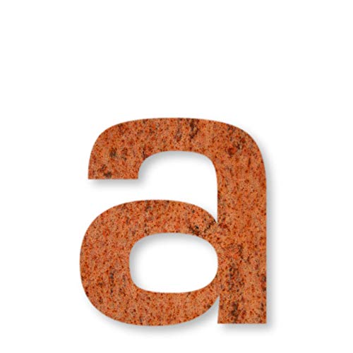 Keilbach, Hausnummer iron.number.240, korrodierter wetterfester Stahl, Typografie Eurostile, Höhe 240 mm, Buchstabe a von Keilbach