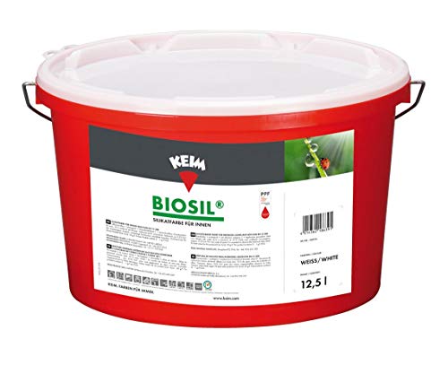 Keim 1250 Biosil Wandfarbe Silikatfarbe innen Innensilikat-Farbe 12,5 Liter, Weiß, 12.5 l (1er Pack) von Keim