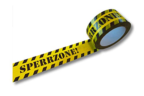 1 Rolle = 66 Meter Bodenmarkierungsband > SPERRZONE < Aufkleber Bodenband Klebeband Warnband Warnklebeband Bodenaufkleber Warnlinie Endlosband Fußbodenband klebend Fußbodenaufkleber gelb / schwarz von dm-folien gmbh