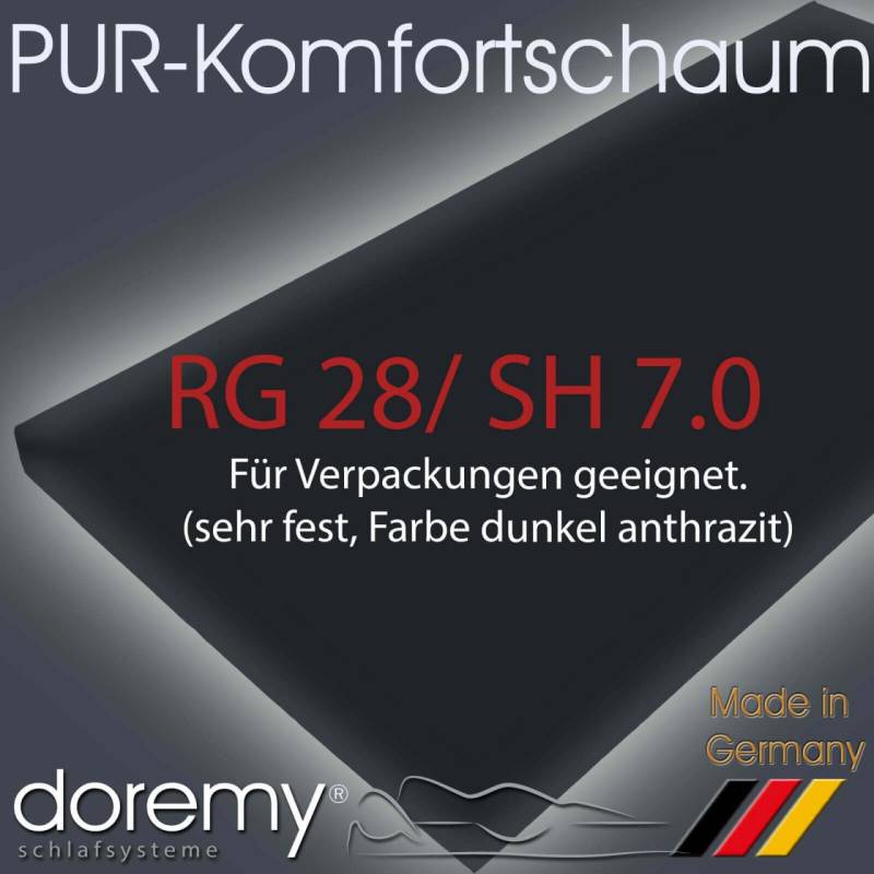 PUR-Komfortschaum RG28/7.0 - Dunkel-Anthrazit 70 x 200 cm 15 cm ja von Keine Angabe