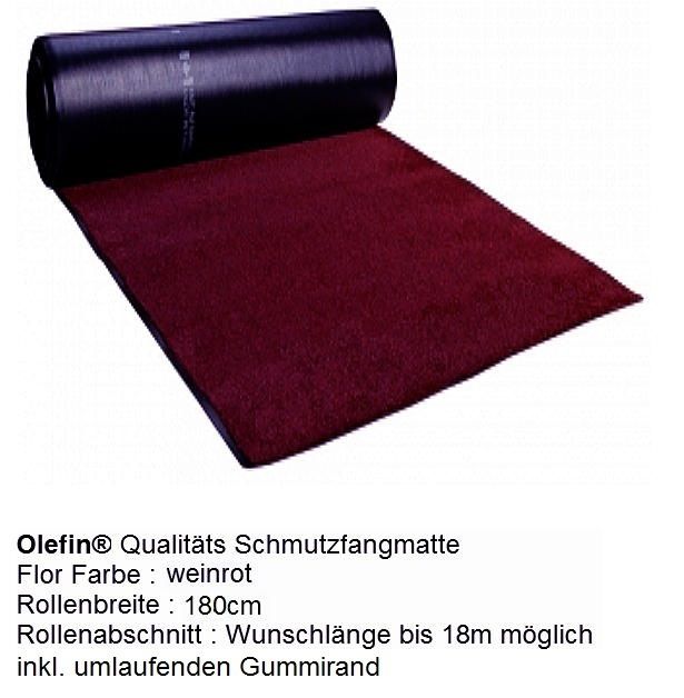Profi Schmutzfangmatte Olefin 180cm Breite Zuschnitt bis 18m Länge von Keine Angabe