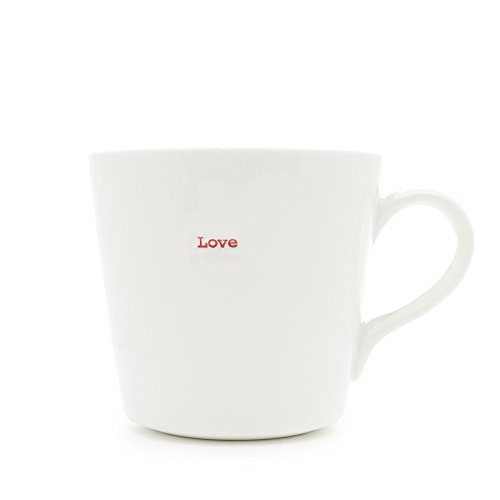 Keith Brymer Jones Kaffeebecher Aufschrift „Love“, 0,5 l, weiß von Keith Brymer Jones