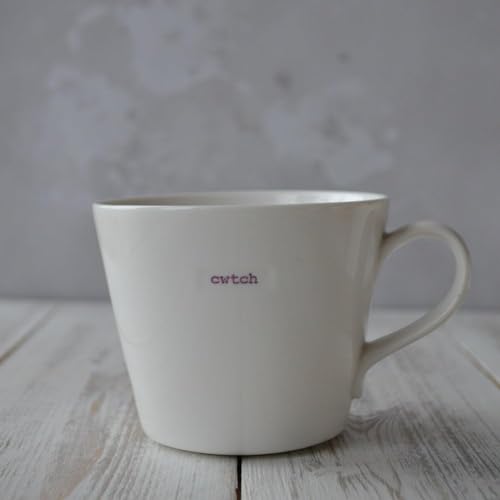 Keith Brymer Jones Welsh Range Medieum Keramiktasse – Cwtch – 350 ml, Weiß von Keith Brymer Jones