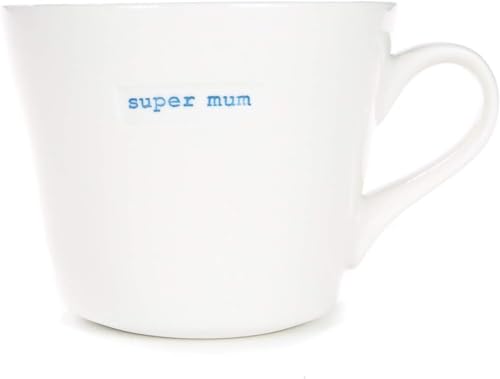 Keith Brymer Jones Word-Range Standard Bucket Tasse Super Mum, Porzellan, 350 ml, KBJ-0629 von Keith Brymer Jones