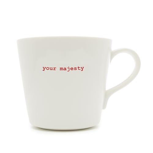 Keith Brymer Jones - Word Range – Große weiße Keramiktasse – Ihre Majestät – 500 ml – in Geschenkbox von Keith Brymer Jones