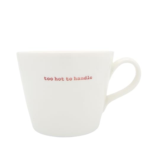 Keith Brymer Jones Word Range mittelgroße Keramiktasse – Too hot to handle (rot) – 350 ml – in Geschenkbox von Keith Brymer Jones