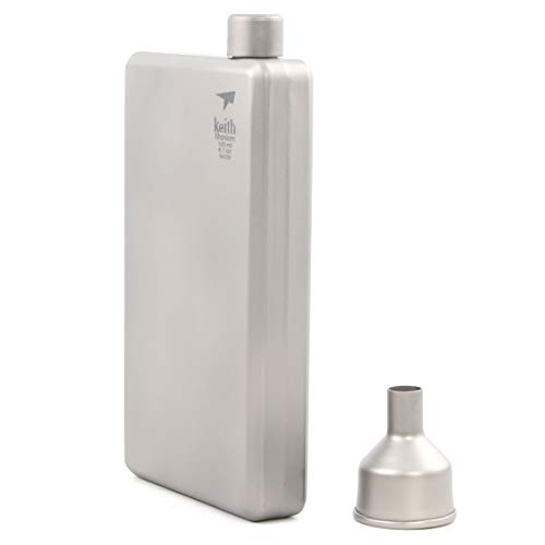 Keith Titan-Taschenflasche mit Trichter 120 ml / 200ml (120ml-Silber[Ti9306]) von Keith