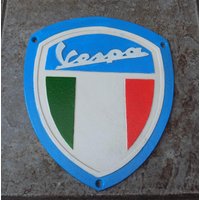 Vespa Scooter Sign Schweres Gusseisen 4 Farben Werbeschild von KeithsCollectables