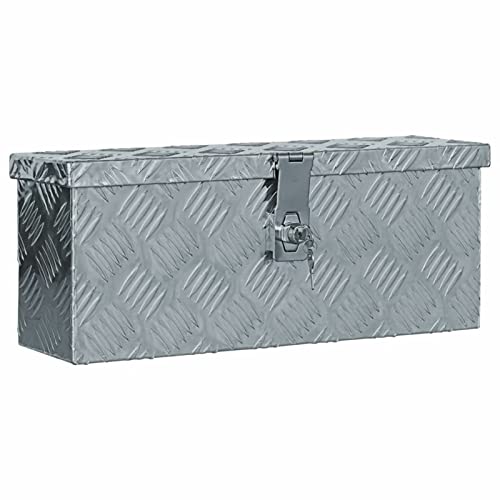Keketa Aluminiumkiste Werkzeugbox Transportkiste Transportbox Staukasten Werkzeugkasten Aufbewahrungskoffer Alubox Alukoffer Lagerbox 48,5 x 14 x 20 cm Silbern von Keketa