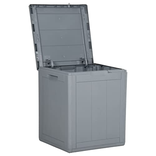 Keketa Garten Aufbewahrungsbox Kissenbox Auflagenbox Gartenbox Gartentruhe Wetterfest Kissentruhe Aufbewahrungstruhe für Balkon Garten Terrasse 90 L Grau Rattan-Optik von Keketa
