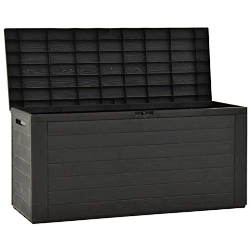 Keketa Gartentruhe Auflagenbox Garten Aufbewahrungsbox Kissenbox Gartenbox Gartenmöbel Gartenkasten Gartentruhe für Garten Terrasse Anthrazit 116x44x55 cm von Keketa