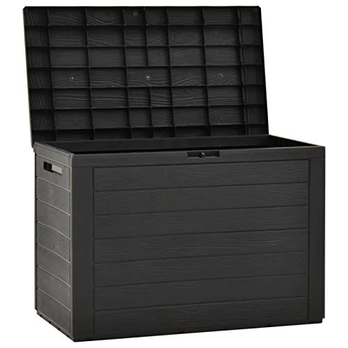 Keketa Gartentruhe Auflagenbox Garten Aufbewahrungsbox Kissenbox Gartenbox Gartenmöbel Gartenkasten Gartentruhe für Garten Terrasse Anthrazit 78x44x55 cm Polypropylen von Keketa