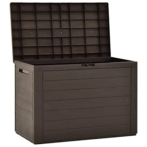 Keketa Gartentruhe Auflagenbox Garten Aufbewahrungsbox Kissenbox Gartenbox Gartenmöbel Gartenkasten Gartentruhe für Garten Terrasse Braun 78x44x55 cm Polypropylen von Keketa